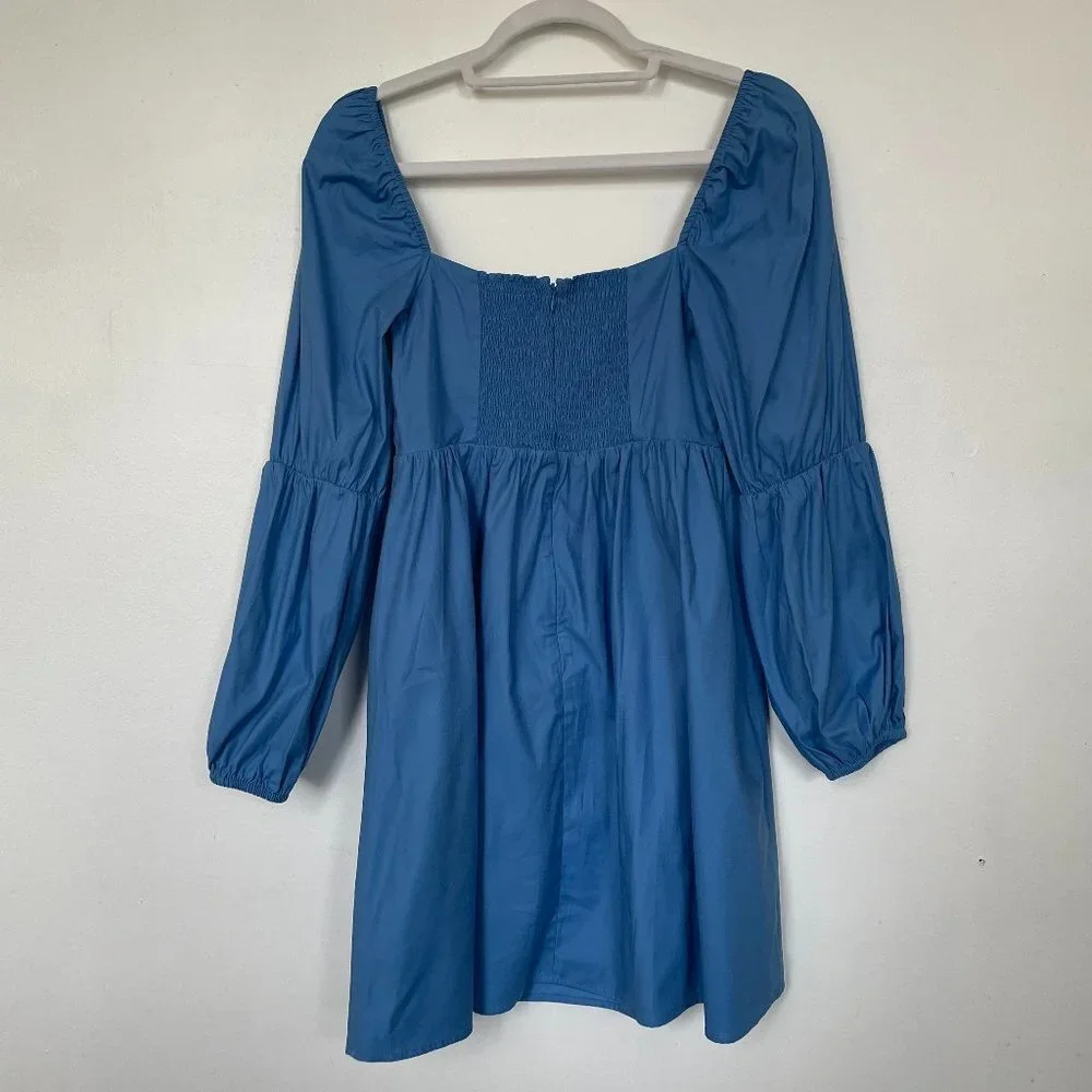 Reformation Michaela Mini Dress in Azure - Size 6 - Picture 2 of 8